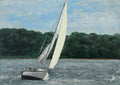 Sailing the Potomac - Original, Signed Oil Painting